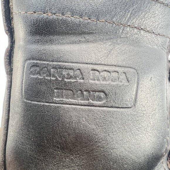 Santa Rosa Brand Men Size 7 Brown Leather Lace Up Steel Toe Vibram Sole Boot - Picture 12 of 15